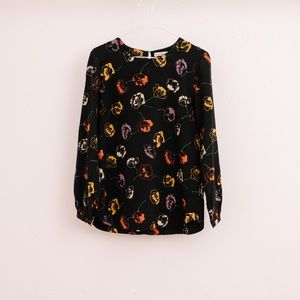 Steven Alan Floral Print Silk Blouse